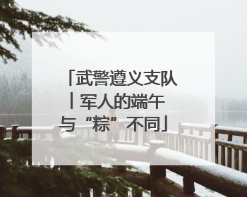 武警遵义支队︱军人的端午 与“粽”不同